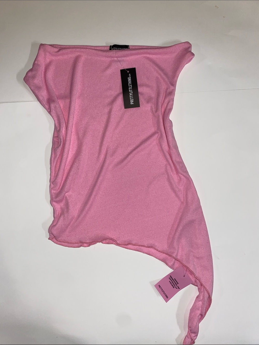 PrettyLittleThing Bubblegum Pink One-Shoulder Drape Camisole
